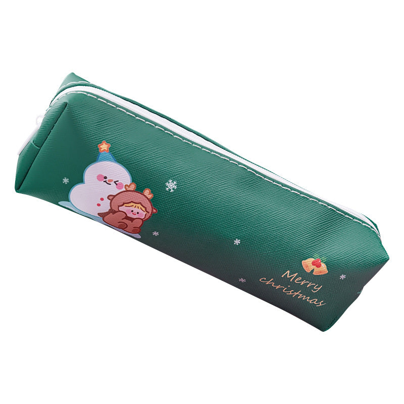 Wholesale PU Christmas Cartoon Pencil Bag